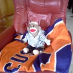 Sock Monkee Jr Cheering on Syr