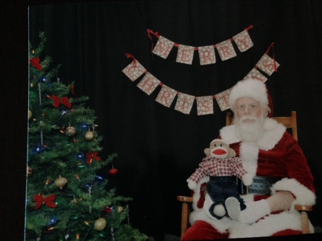 Sock and Santa at Christmas Party